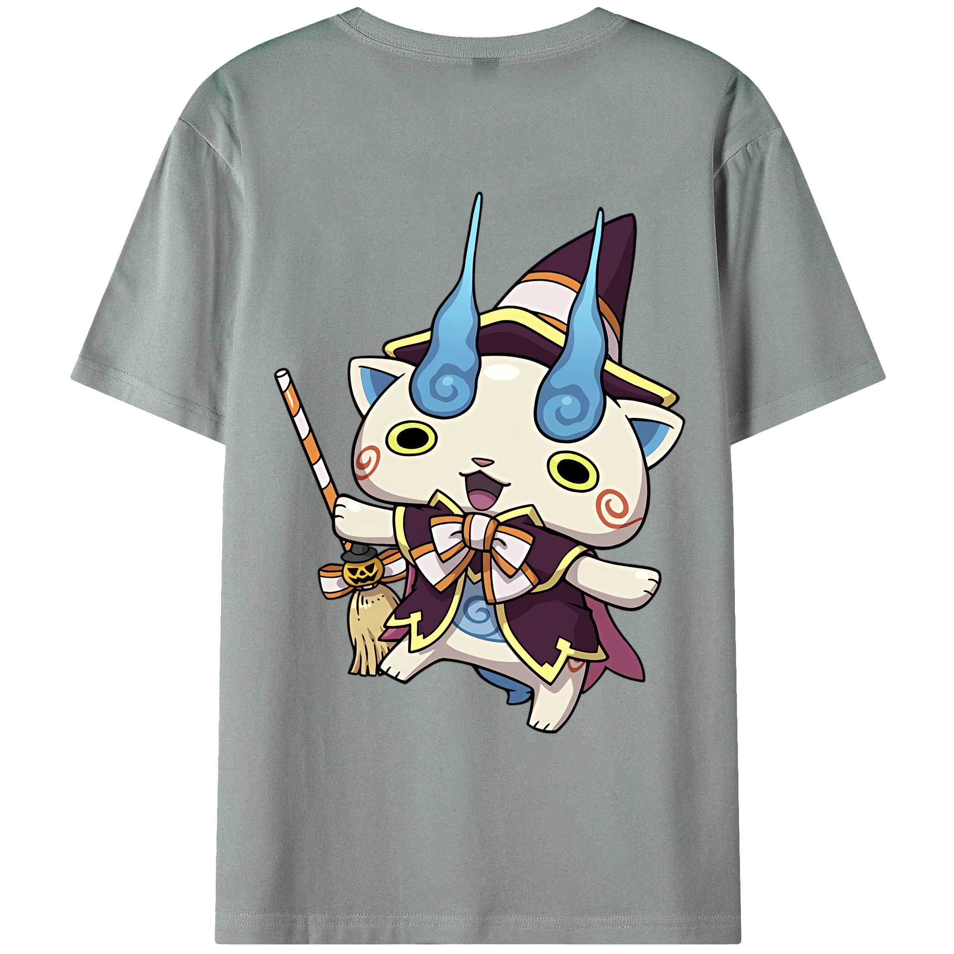 （画像用） 妖怪ウォッチ Yo-kai Watch 綿100％ メンズ半袖Tシャツ（バックプリント） 通気性